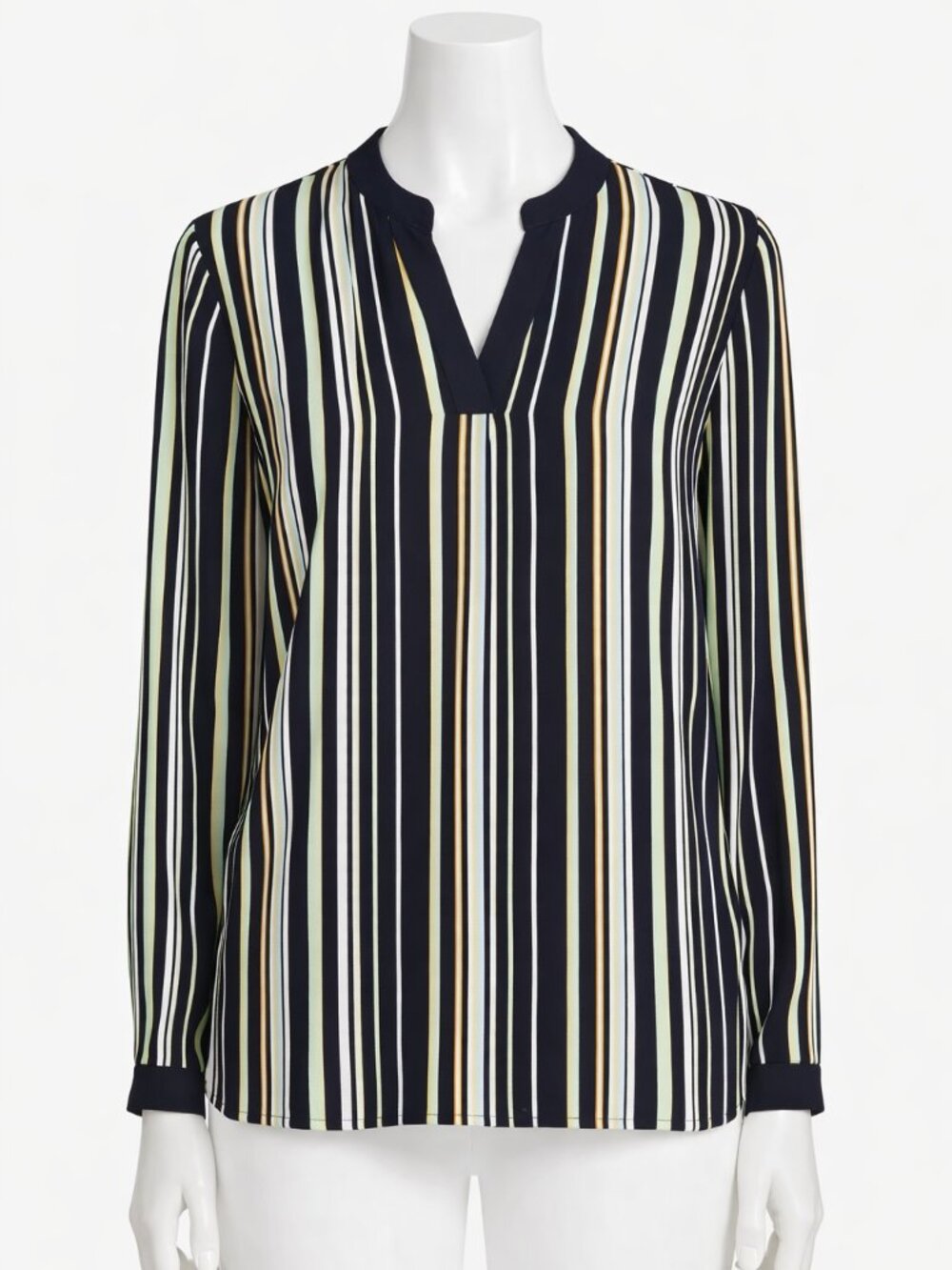 VINCE CAMUTO Striped V-Neck Top